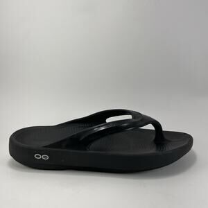 Oofos Oolala Luxe Sandals Womens Size 10 Black Comfort Recovery Flip Flops